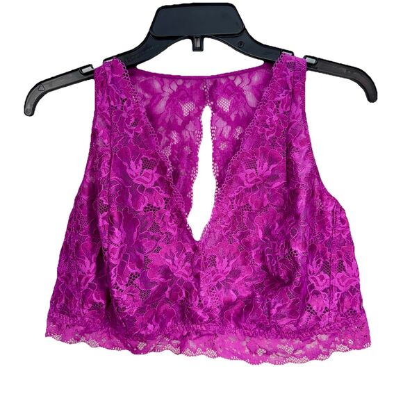 Soma 2XL Embraceable Enchanting Lace Bralette Fuchsia Pink Unlined Wireless NEW - Picture 1 of 8